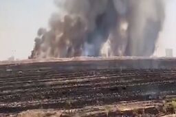 آتش‌سوزی گسترده در مجاورت فرودگاه اربیل

