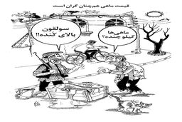 قیمت ماهی همچنان گران است/کاریکاتور احمد عربانی