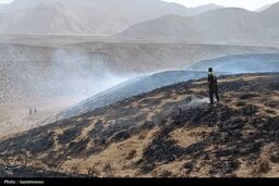 مهار حریق در اراضی روستایی شهرستان قزوین با مشارکت نیروهای امدادی