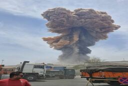انفجار در بندر شهید رجایی بندرعباس+فیلم